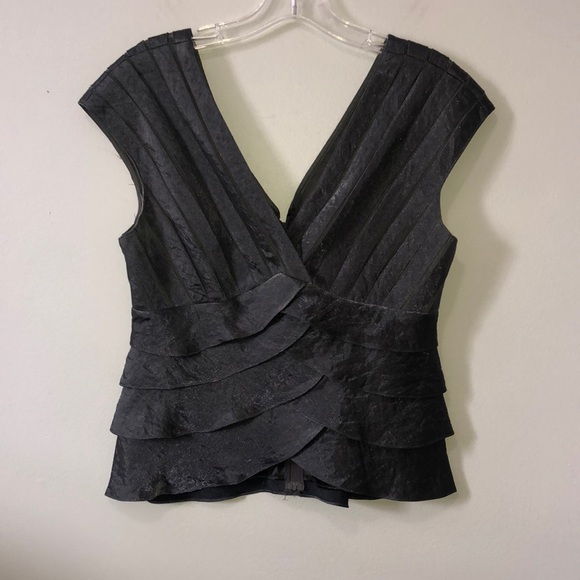 Adrianna Papell 2 Piece Formal Dress Top and Full Length Skirt Grey Metallic - Picture 2 of 13